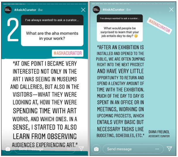 Capture d'écran des histoires Instagram de la Vancouver Art Gallery