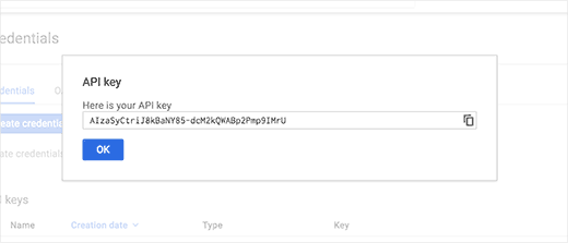 Copiez votre clé API - Themelocal Copiez votre clé API