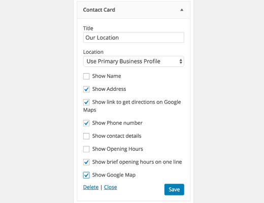 Affichage de l'adresse de votre entreprise dans un widget de la barre latérale - Themelocal Affichage de l'adresse de votre entreprise dans un widget de la barre latérale