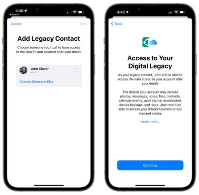 configuration de contact héritée 2