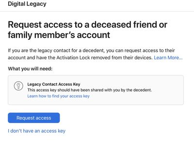 site Web de l'héritage numérique d'apple