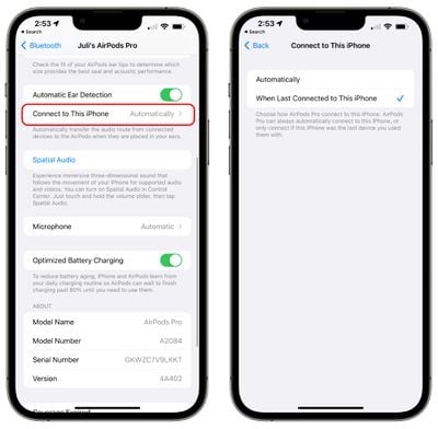 Airpods de commutation automatique d'appareils