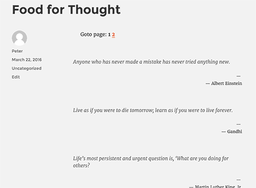 Liste de citations avec pagination - Themelocal Liste des citations avec pagination