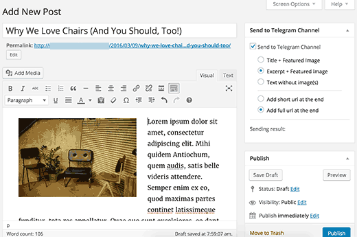 Envoyez des publications WordPress à votre chaîne Telegram - Themelocal Envoyez des publications WordPress à votre chaîne Telegram