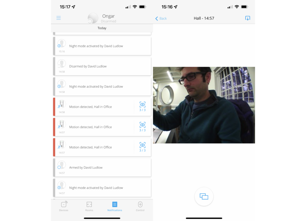 Alertes et journal d'alarme Ajax Jeweler Smart Home