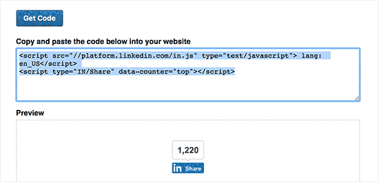 Copiez le code du bouton de partage LinkedIn - Themelocal Copiez le code du bouton de partage LinkedIn