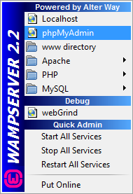 phpMyAdmin de WAMP