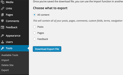 Exportez votre blog WordPress.com - Themelocal Exportez votre blog WordPress.com