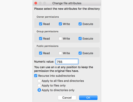 Modification des autorisations de fichier pour le dossier wp-content - Themelocal Modification des autorisations de fichier pour le dossier wp-content