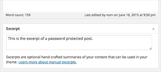 Ajout d'un extrait pour votre message protégé par mot de passe dans WordPress - Themelocal Ajout d'un extrait pour votre message protégé par mot de passe dans WordPress