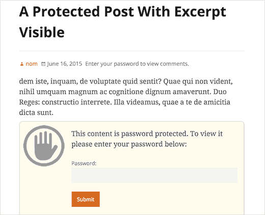 Affichage d'un extrait d'un article protégé par mot de passe dans WordPress - Themelocal Affichage d'un extrait d'un article protégé par mot de passe dans WordPress