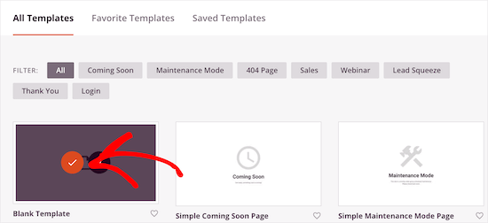 Sélectionnez un nouveau modèle SeedProd