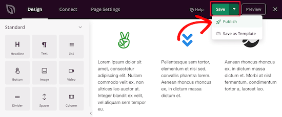 Enregistrer et publier la page