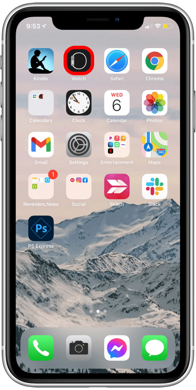 Ouvrez l'application de la montre pour réparer la montre Apple ne se mettra pas à jour