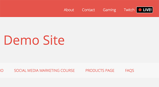 Statut Twitch dans le menu de navigation WordPress Statut Twitch dans le menu de navigation WordPress