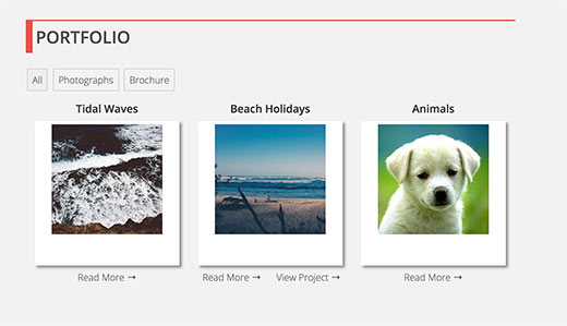 Section portfolio sur un site WordPress Section portfolio sur un site WordPress