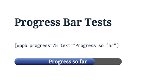 Barre de progression dans WordPress avec du texte dessus Barre de progression dans WordPress avec du texte dessus