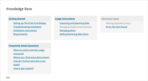 Page de base de connaissances stylisée dans WordPress Page de base de connaissances stylisée dans WordPress