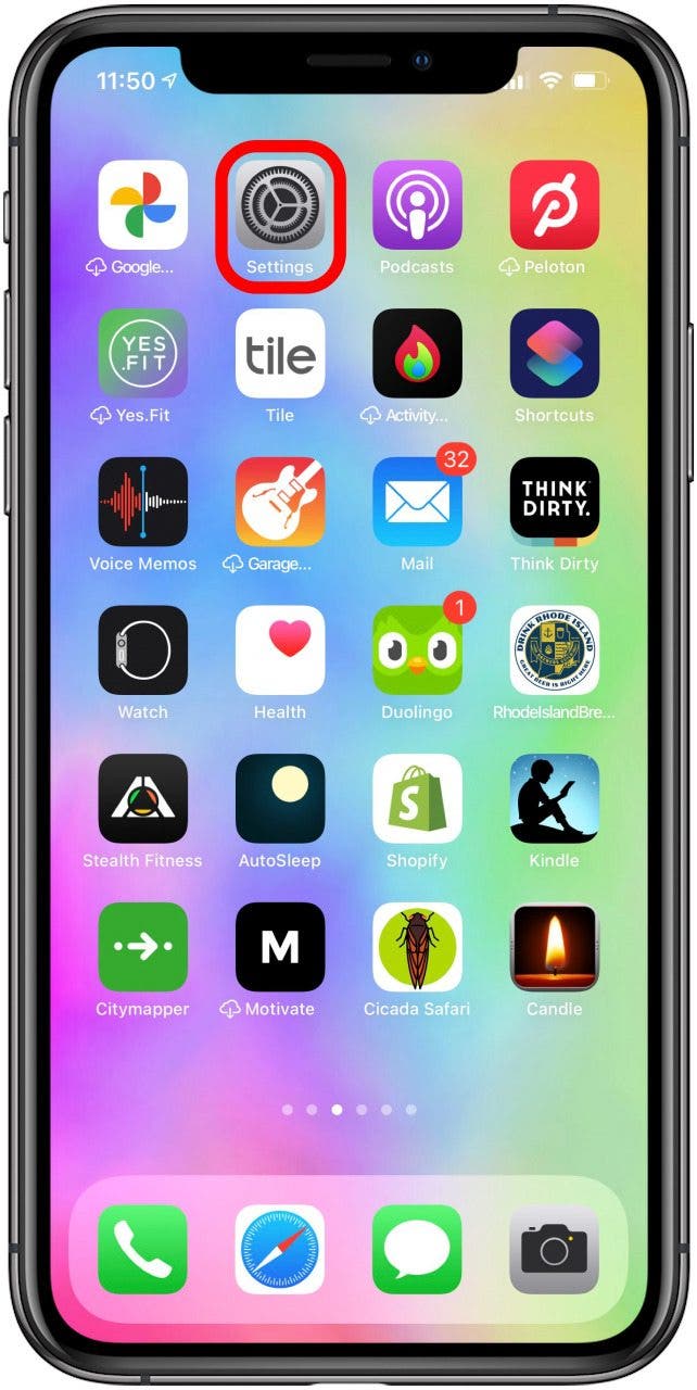 Ouvrez les paramètres sur iPhone.