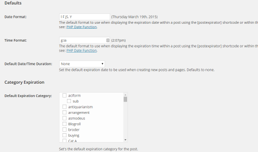Paramètres de post-expiration - Plugin WordPress Paramètres de post-expiration - Plugin WordPress