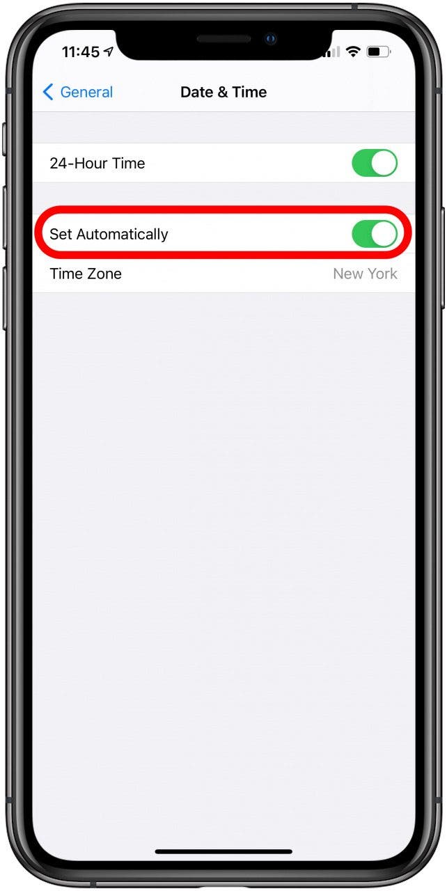 Assurez-vous que Définir automatiquement est activé.