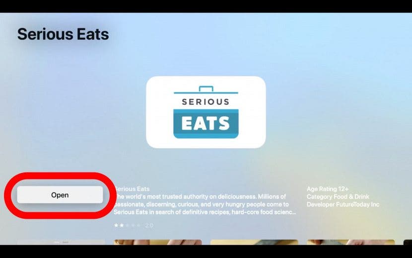 Ouvrez l'application Apple TV téléchargée