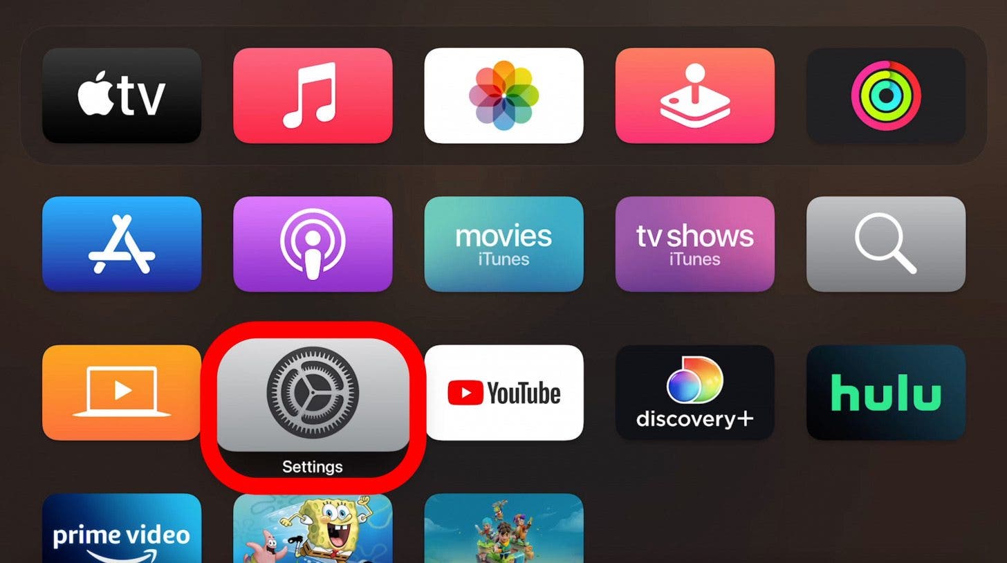 Ouvrez les paramètres sur votre Apple TV.