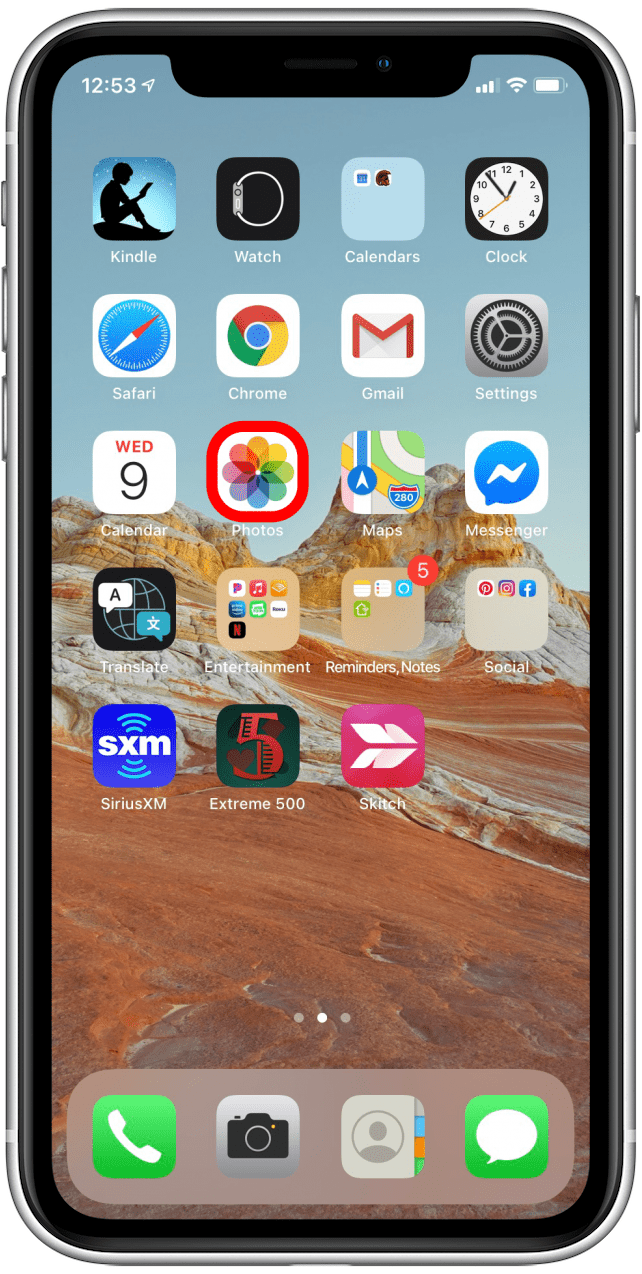 Ouvrez l'application Photos pour recadrer une photo pour l'imprimer sur votre iPhone