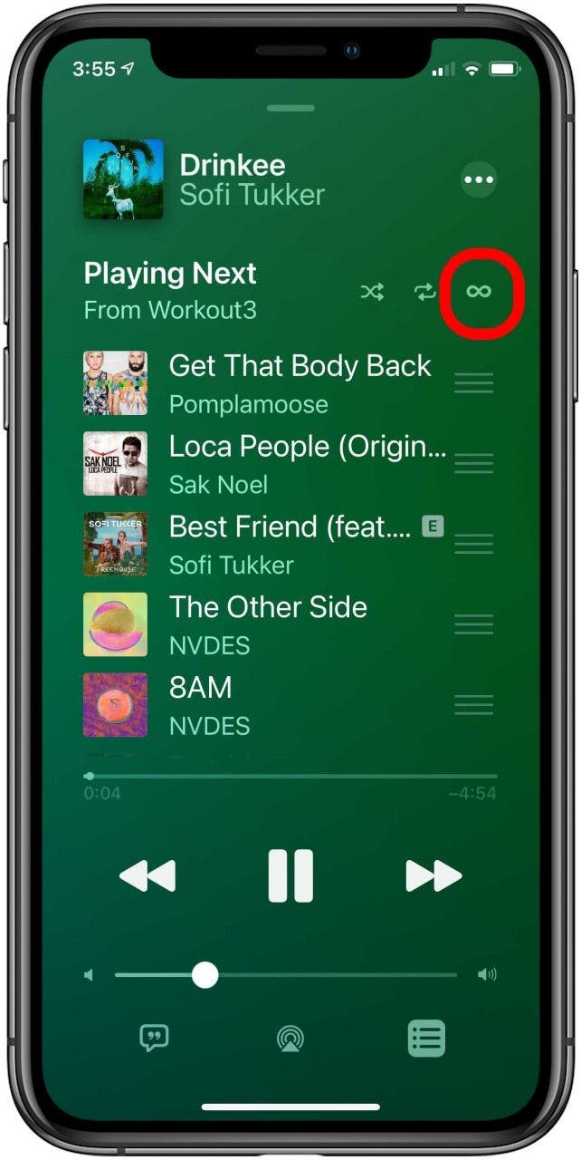 désactiver la lecture automatique de la musique apple