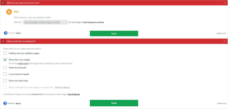 La page de configuration du plugin Social Media Share Buttons