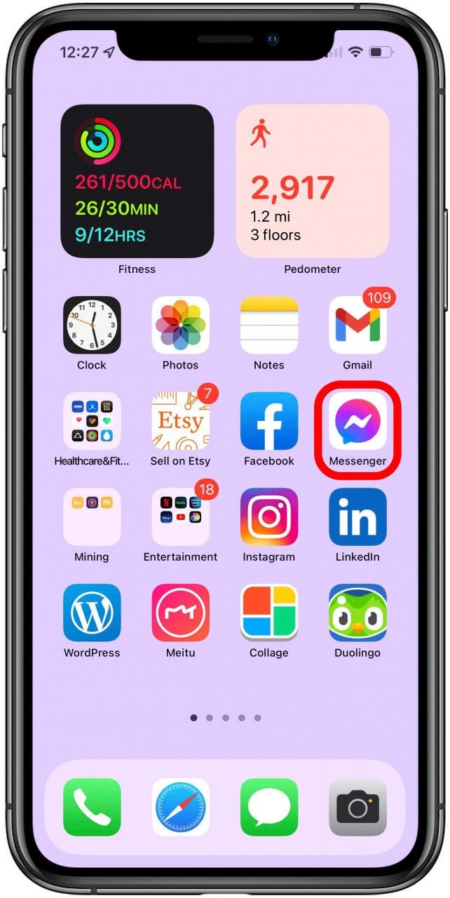 Ouvrez l'application Facebook Messenger.