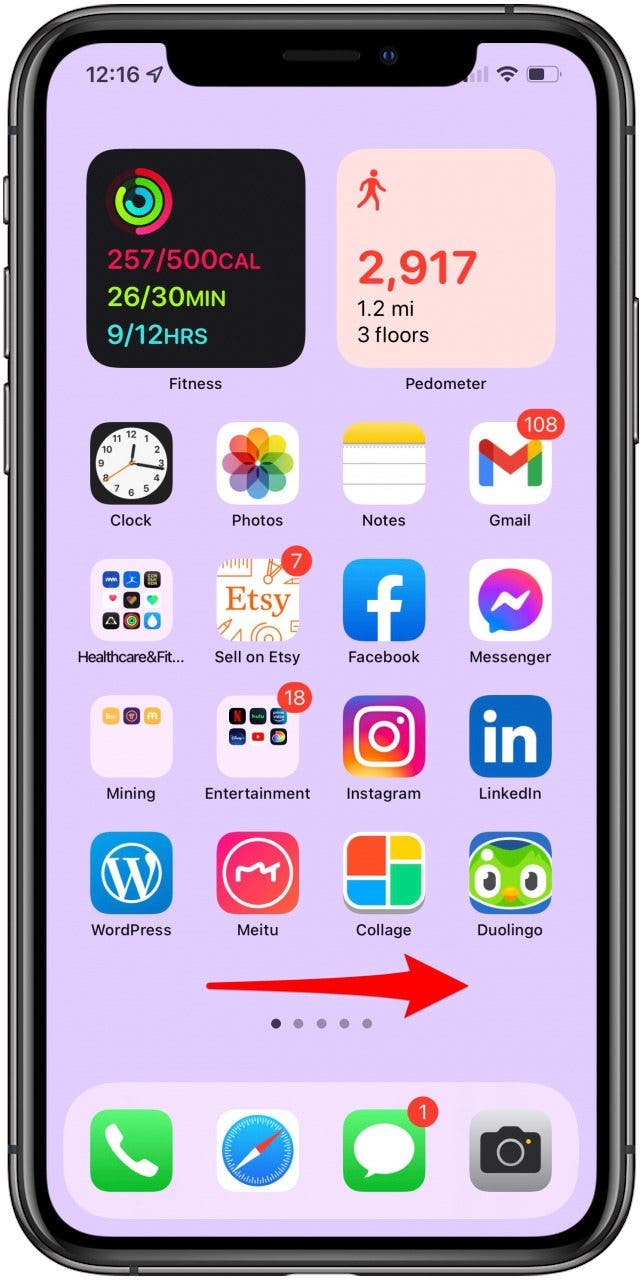 Ouvrez la vue Aujourd'hui - pouvez-vous rechercher des messages texte sur l'iphone