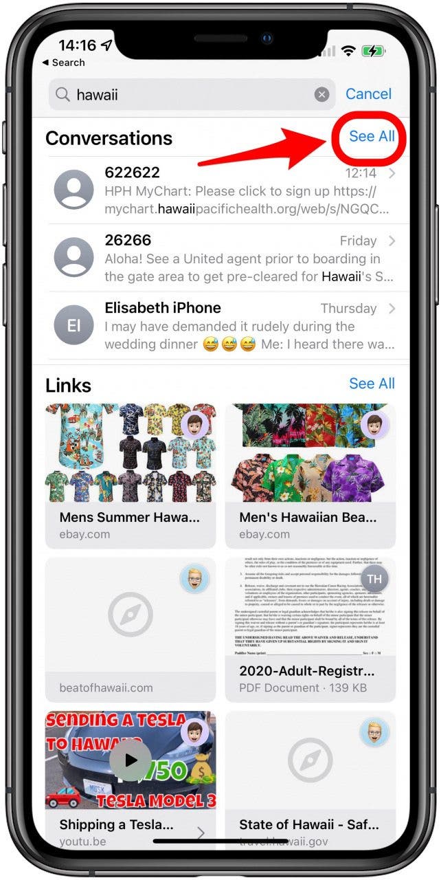 Vous serez redirigé vers votre application Messages.