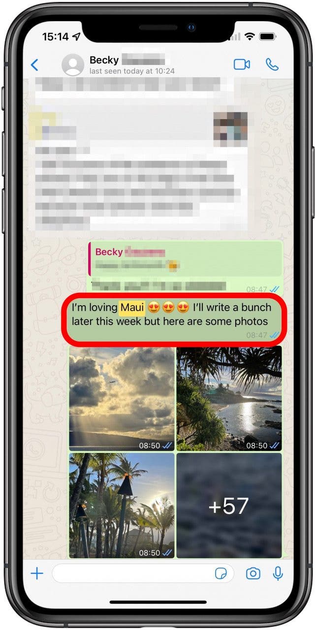 Si vous cliquez sur un résultat, cela vous amènera à ce message dans le fil.