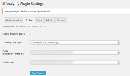 Sélectionnez un profil Google Analytics à utiliser avec Analytify Sélectionnez un profil Google Analytics à utiliser avec Analytify