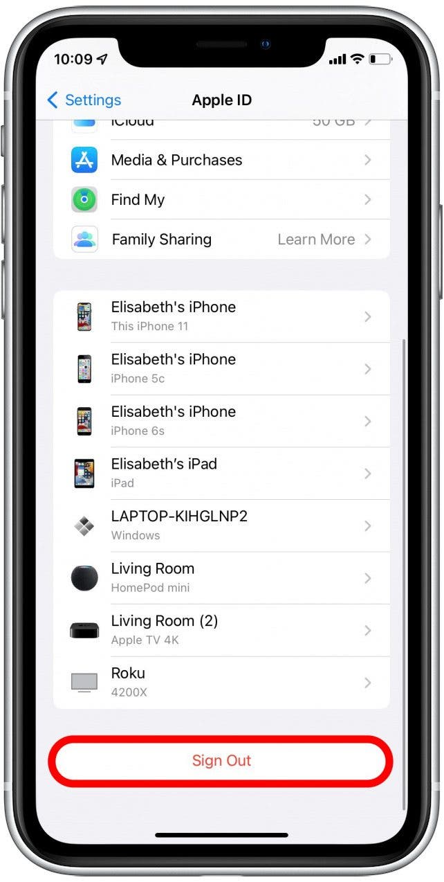 Appuyez sur Se déconnecter