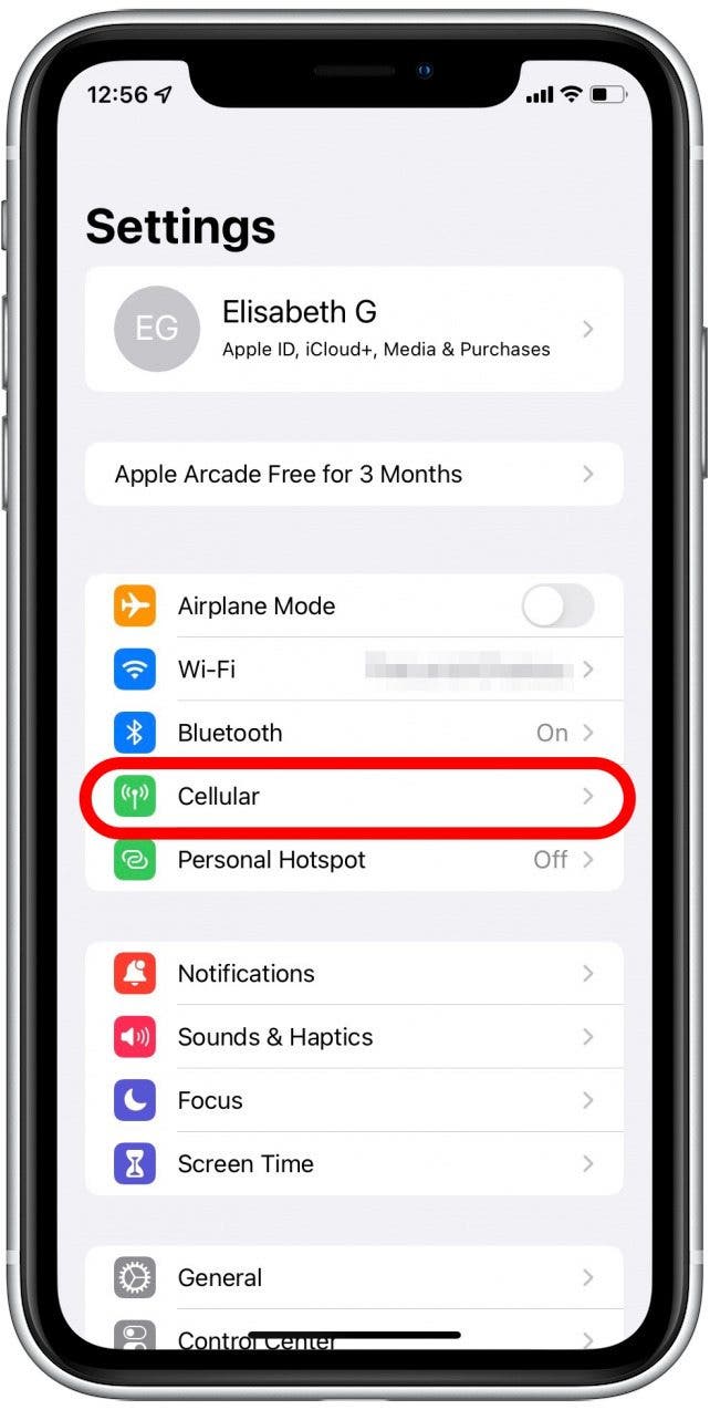 Appuyez sur Cellulaire