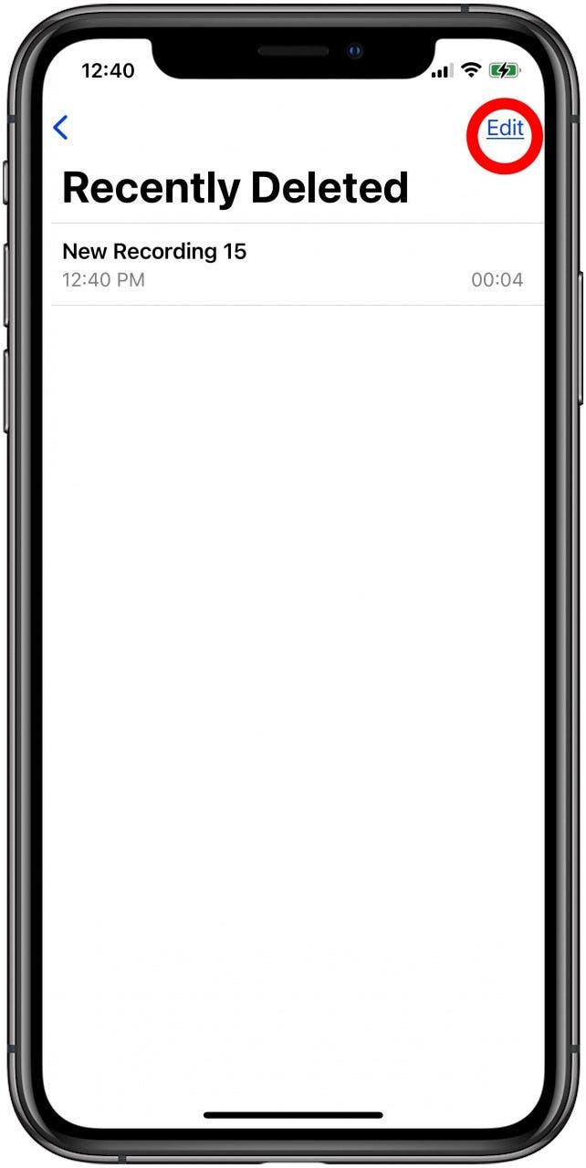 appuyez sur modifier
