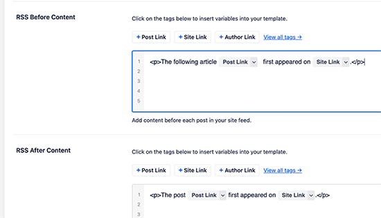 Ajout de contenu avant et après pour chaque publication dans votre flux RSS Ajout de contenu avant et après pour chaque publication dans votre flux RSS