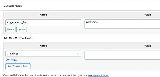 Ajout de champs personnalisés dans WordPress Ajout de champs personnalisés dans WordPress