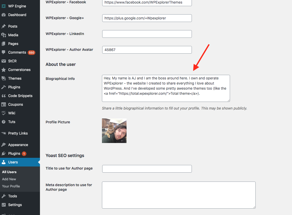 Ajouter une biographie dauteur a votre theme WordPress