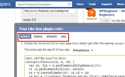 Facebook like box est disponible dans plusieurs formats de code Facebook like box est disponible dans plusieurs formats de code