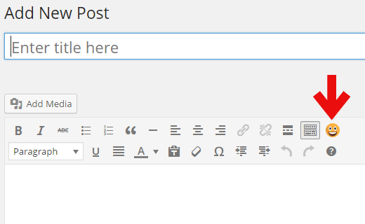 Bouton Emoji dans l'éditeur visuel de WordPress Bouton Emoji dans l'éditeur visuel de WordPress