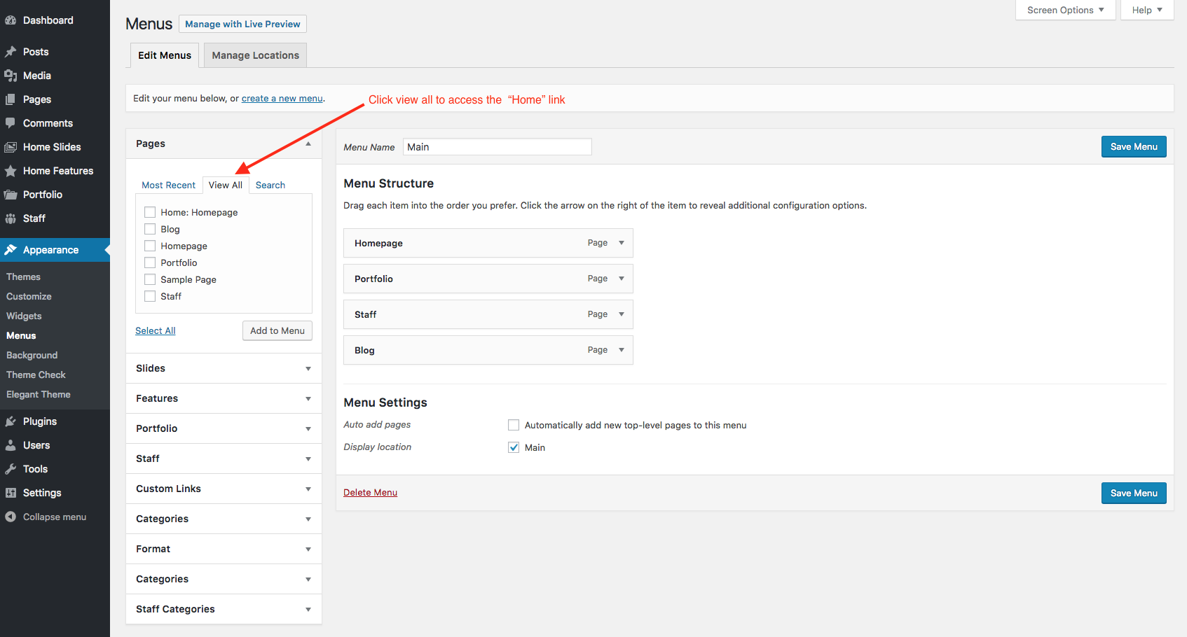 Comment ajouter un lien de page daccueil a votre menu
