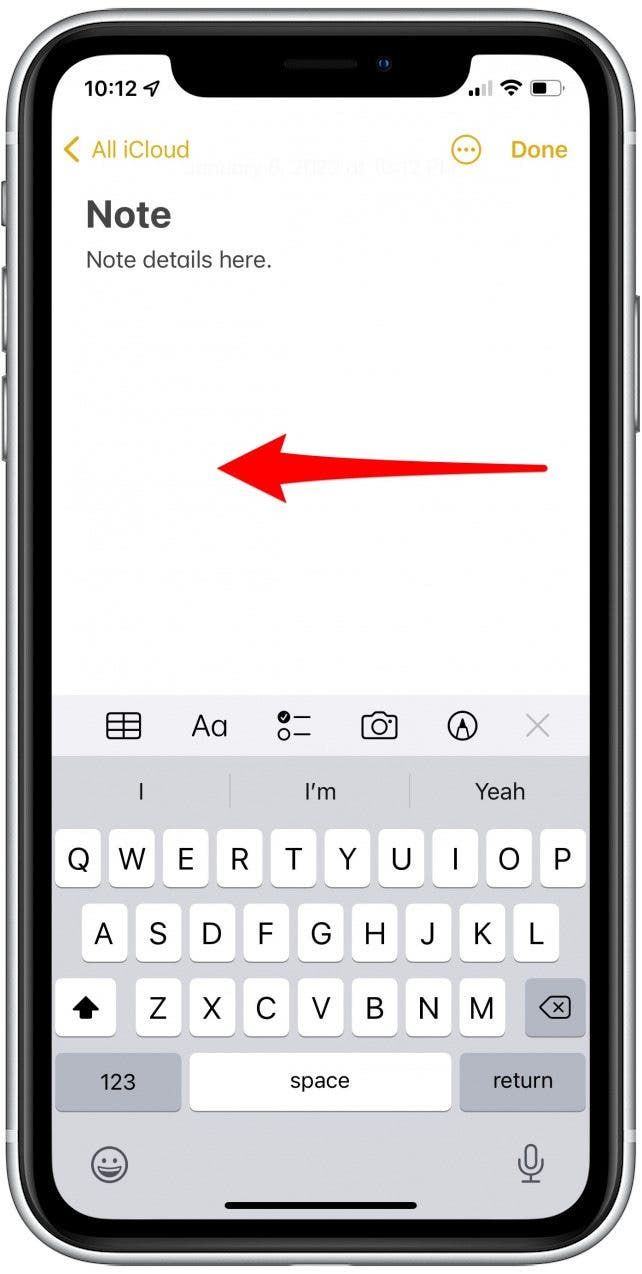 glisser trois doigts de droite à gauche pour annuler les notes de l'iphone