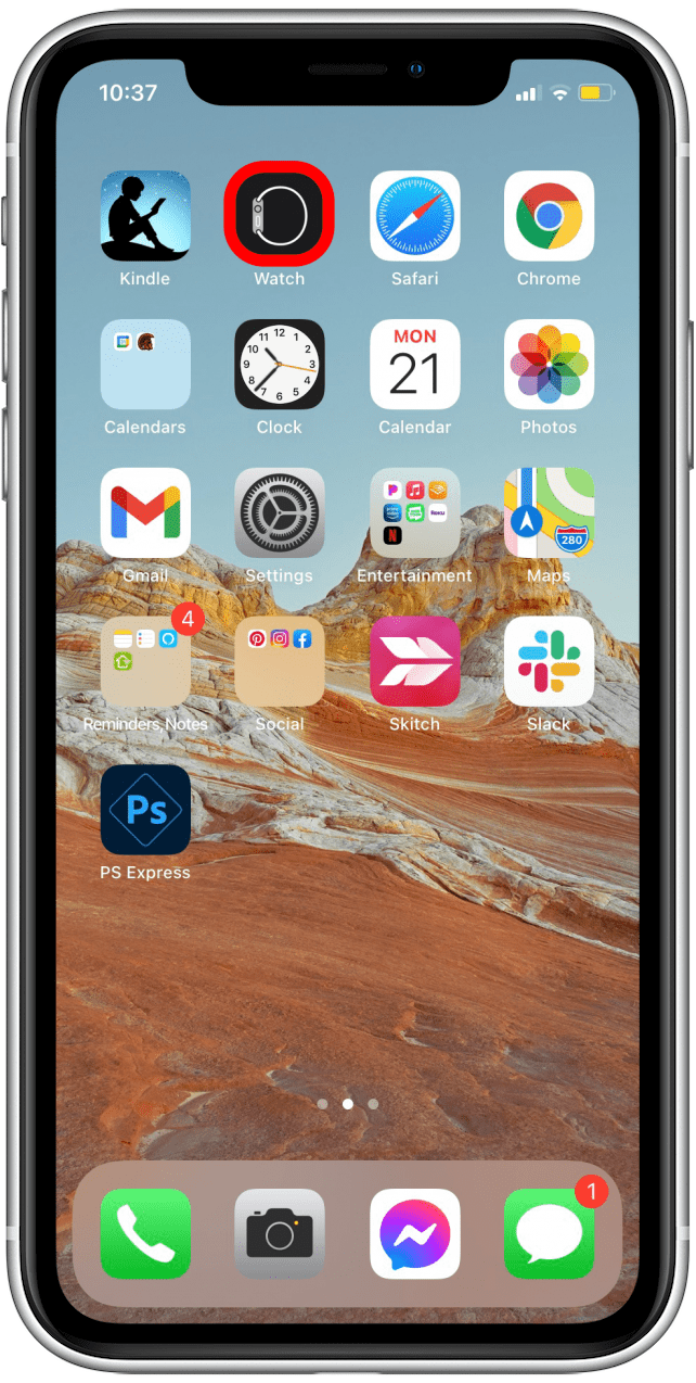 Ouvrez l'application Montre