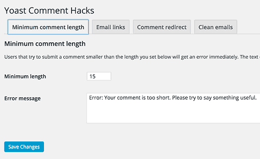 Yoast Comment Hack longueur minimale des commentaires Yoast Comment Hack longueur minimale des commentaires