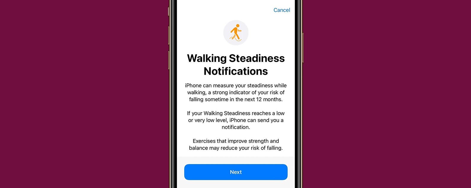 Comment utiliser la stabilite de marche sur iPhone pour prevenir