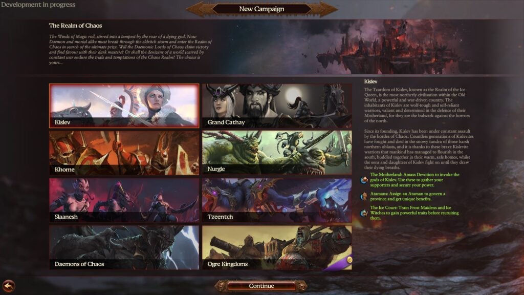Factions Warhammer disponibles