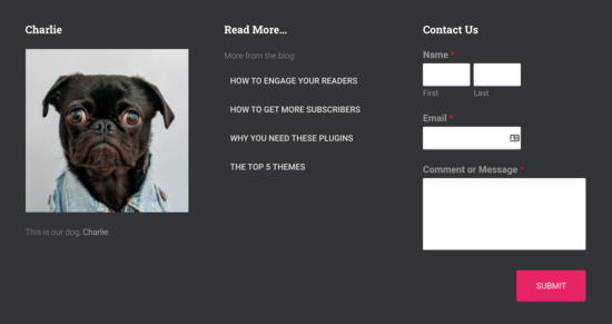 Widgets de pied de page Widgets de pied de page